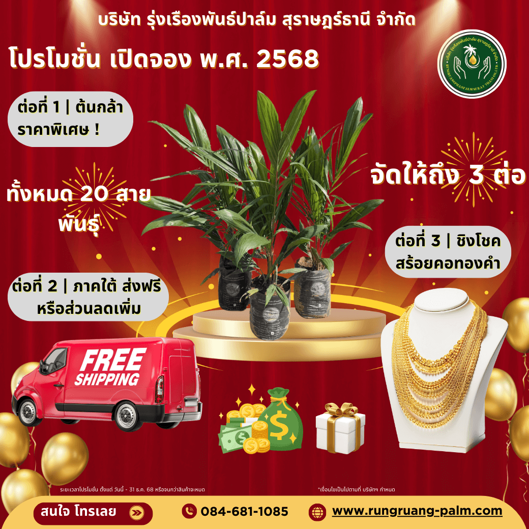 เปิดจองต้นกล้าปาล์มน้ำมัน พ.ศ.2568